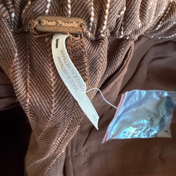 BRAND NEW- Free People Brown Striped Women's Pants - Picture 6 of 12